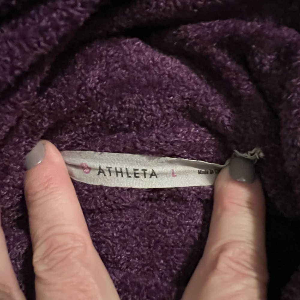 Athleta purple cowl neck sweater